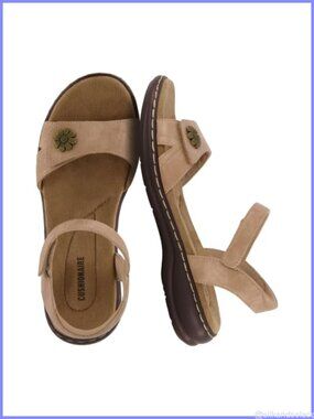 Womens Flat Sandals with Arch Support Adjustable Straps Memory Foam